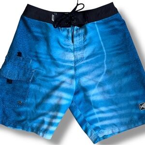 Aftco Shorts Trunks Men’s Size 25 Blue Water Nylon Fishing Outdoor Swimming